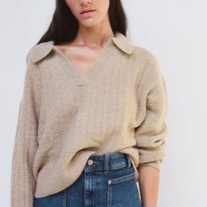 Zara Oversized Polo Crop Sweater